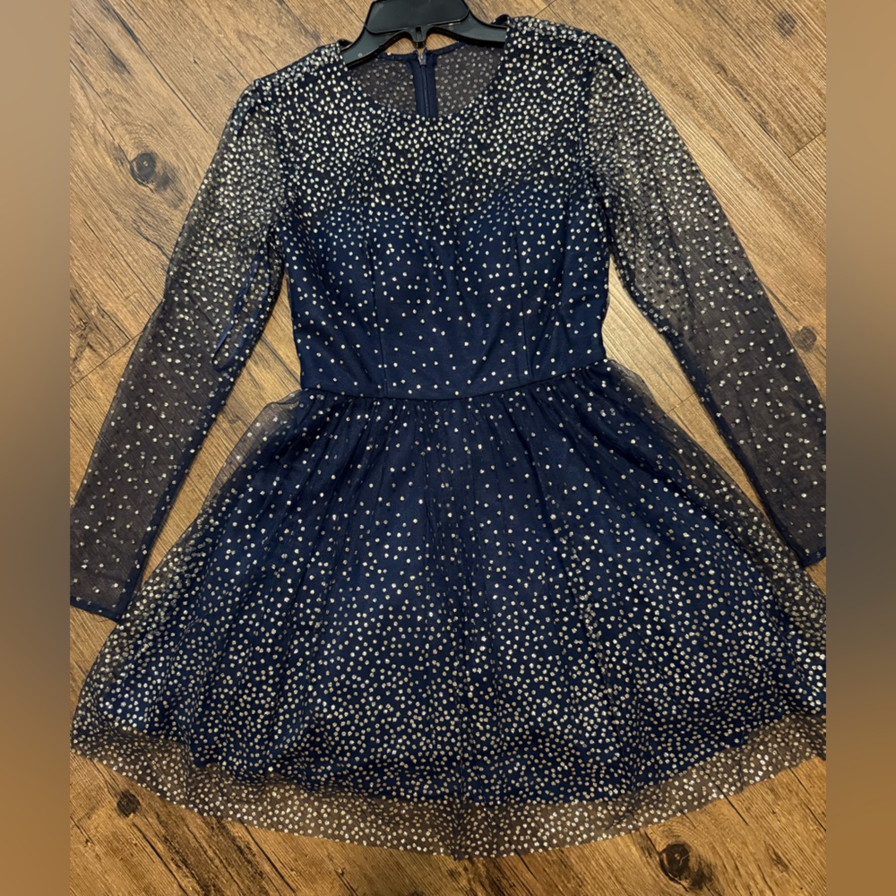 Gianni Bini Midnight Blue Dress with Gold Accents size 3